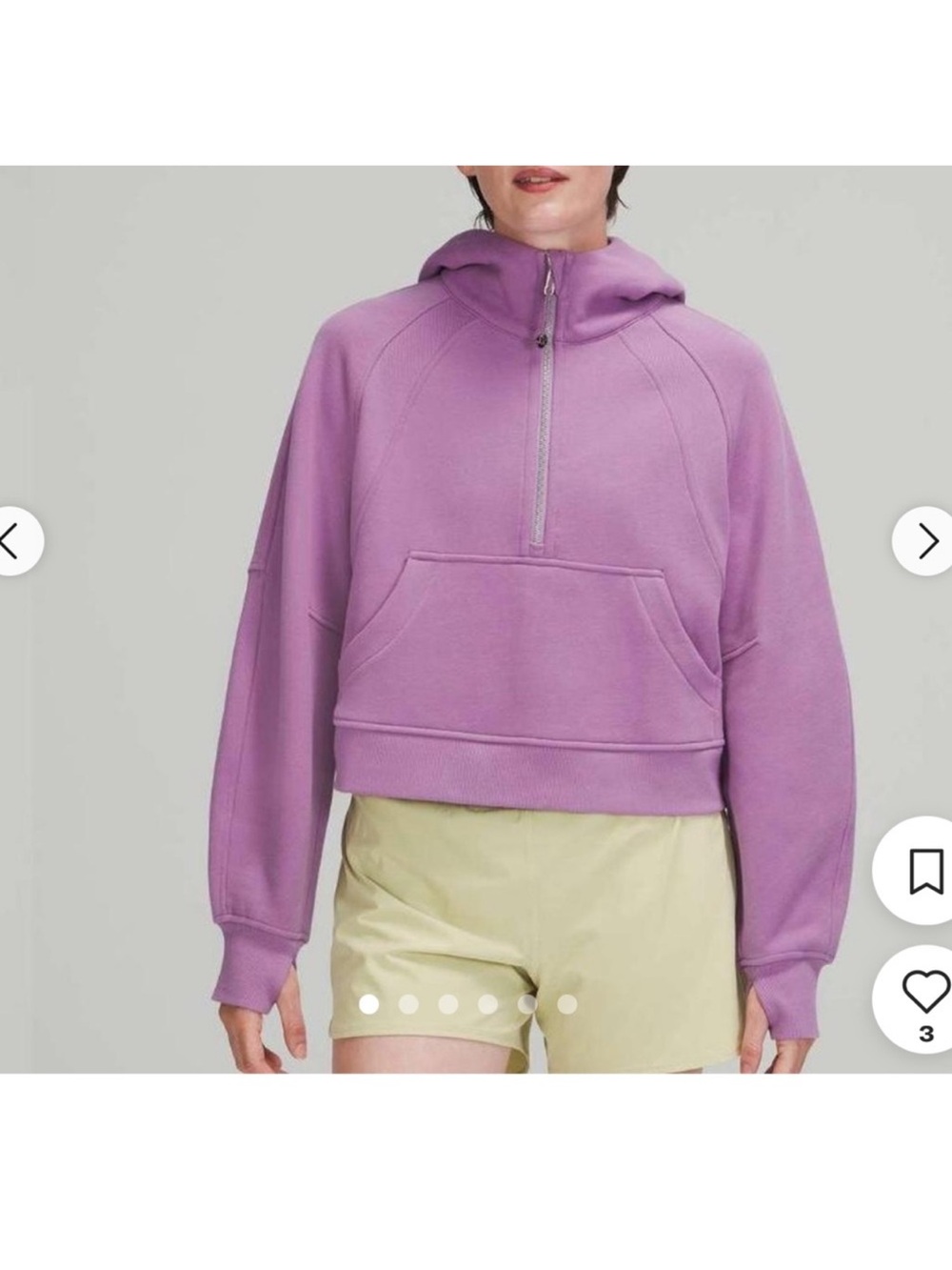 lululemon athletica 1/2 zip scuba Purple Half-Zip Hoodie - Picture 4 of 4